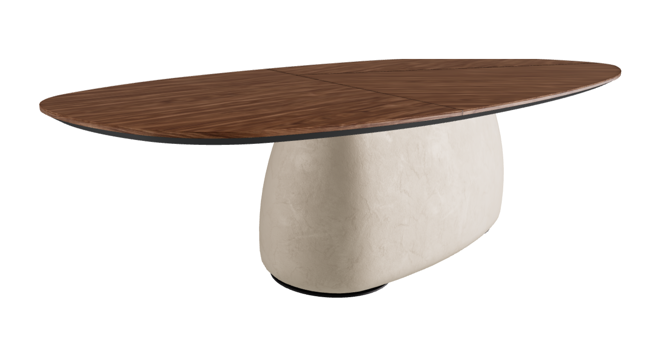 300×135×75h Y Oval Shaped_Walnut Canaletto_Cairo_Black Embossed