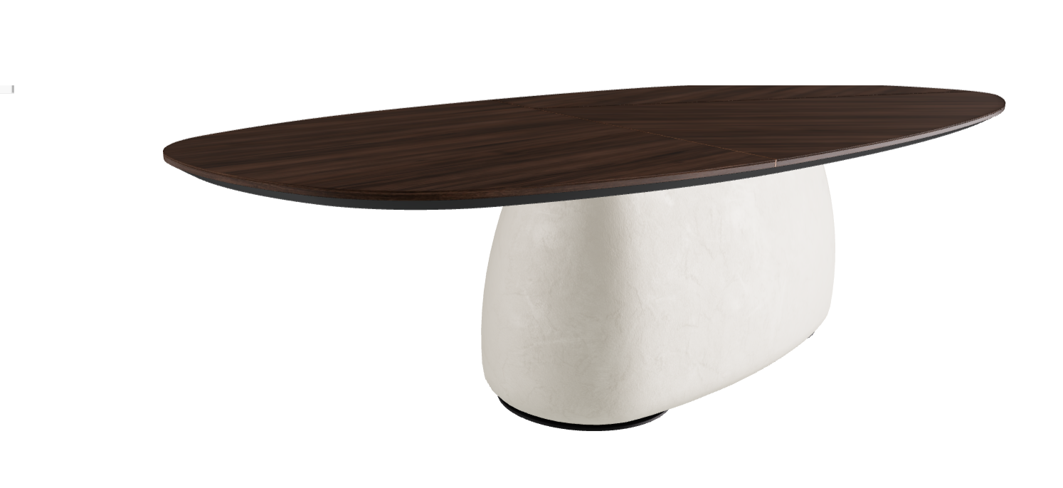 300×135×75h Y Oval Shaped_Burned Oak_Oslo_Black Embossed