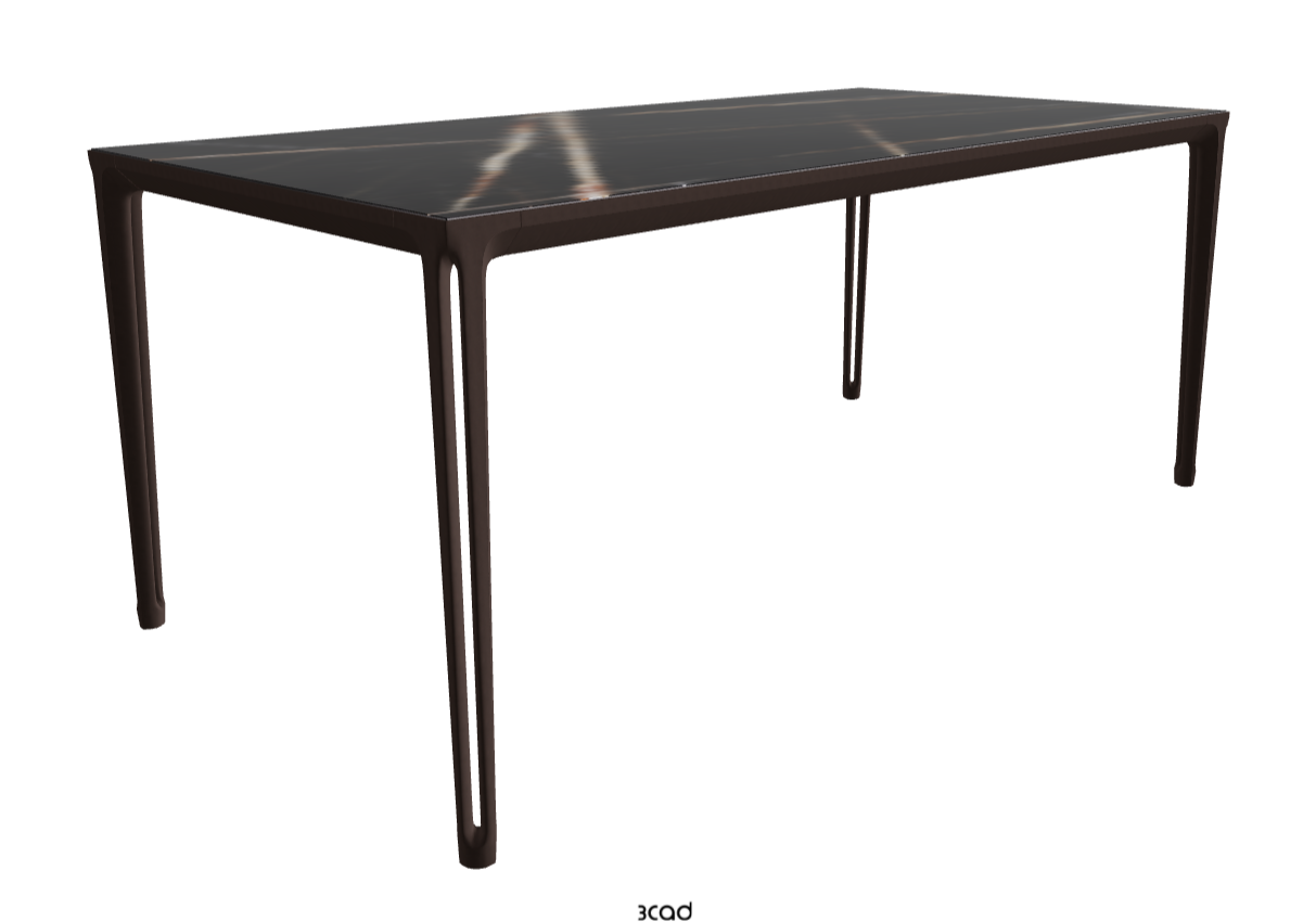 180x90x75h Rectangle Shaped_Glossy Sahara Noir_Bronze Embossed
