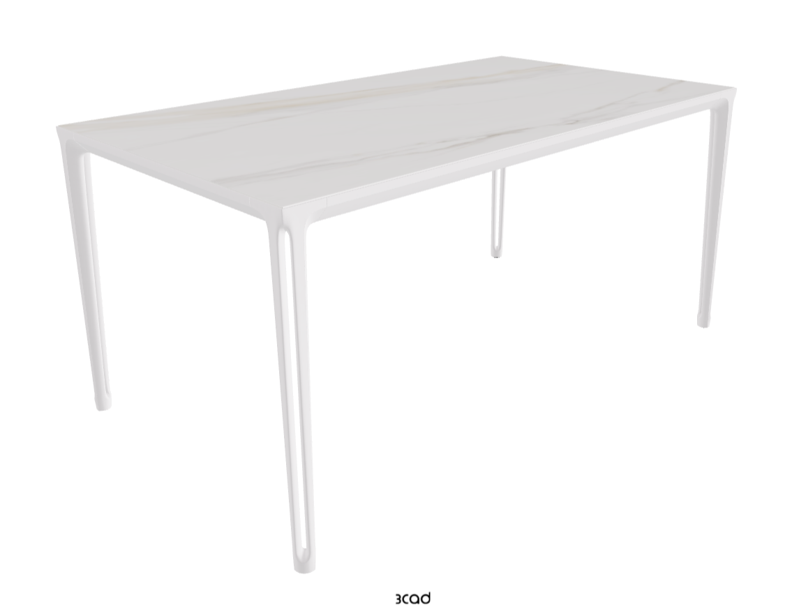 160-220x90x75h Extendible Rectangle Shaped_Glossy Golden Calacatta_Pearl Embossed_Closed