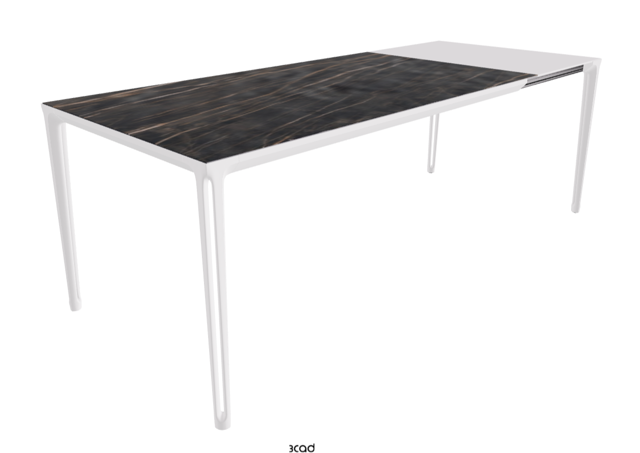 160-220x90x75h Extendible Rectangle Shaped_Matt Portoro_Pearl Embossed_Extended