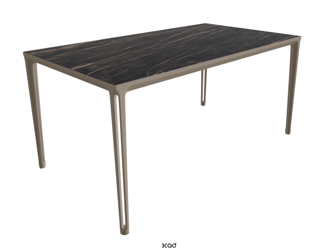 160-220x90x75h Extendible Rectangle Shaped_Glossy Portoro_Titanium Embossed_Closed