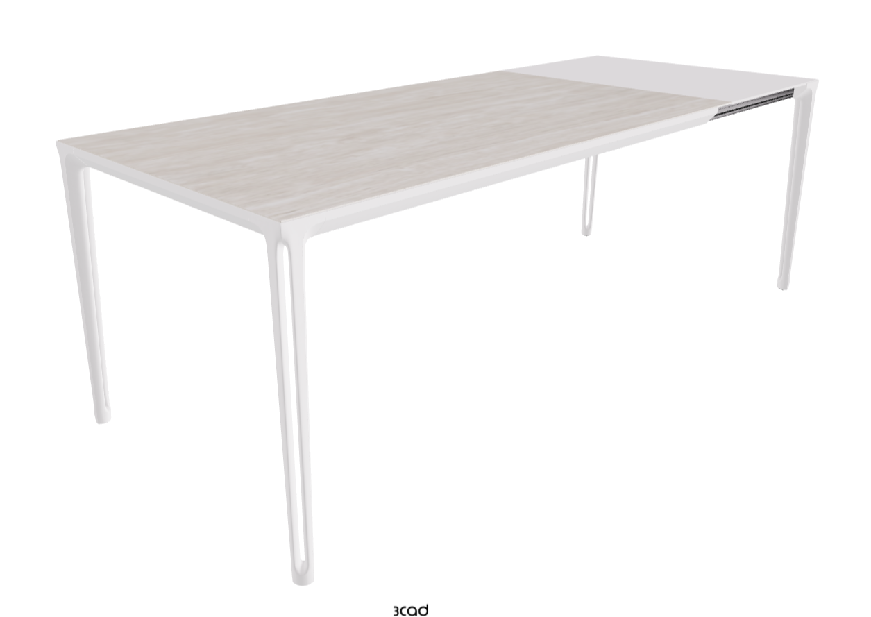 160-220x90x75h Extendible Rectangle Shaped_Colosseo_Pearl Embossed_Extended