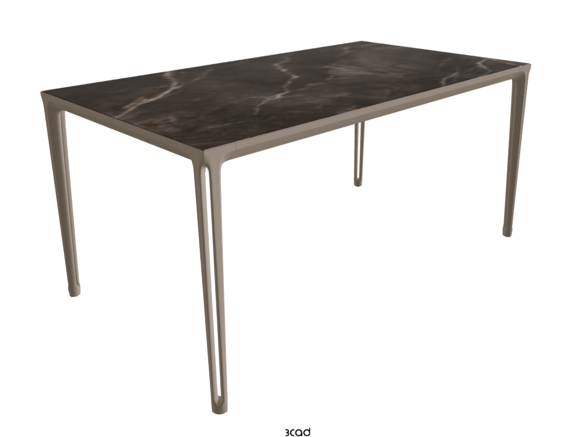 160-220x90x75h Extendible Rectangle Shaped_Andromeda_Titanium Embossed_Closed