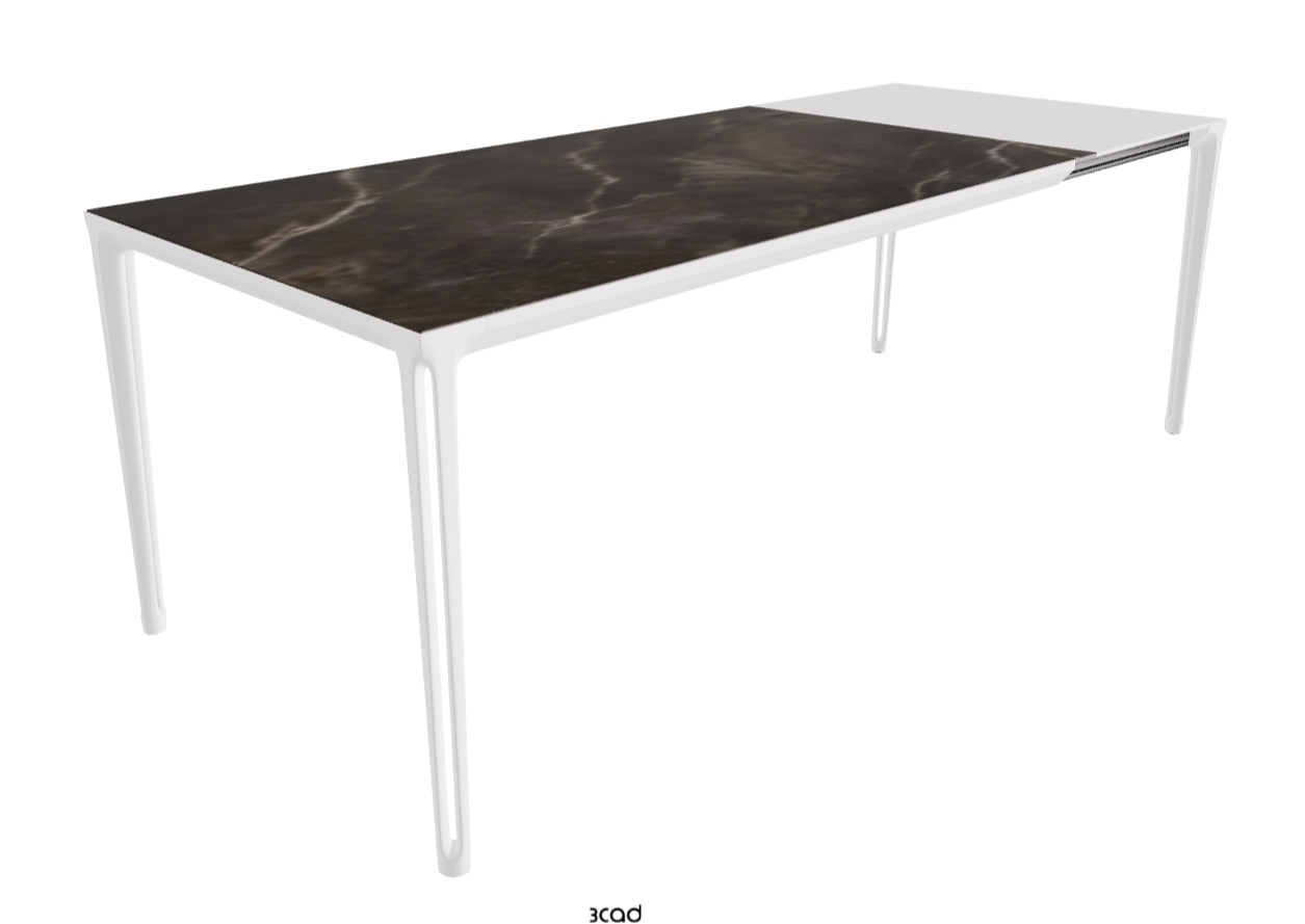 160-220x90x75h Extendible Rectangle Shaped_Andromeda_Pearl Embossed_Extended