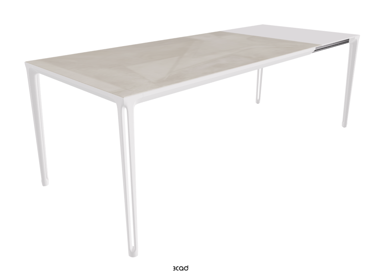 160-220x90x75h Extendible Rectangle Shaped_Luxor_Pearl Embossed_Extended