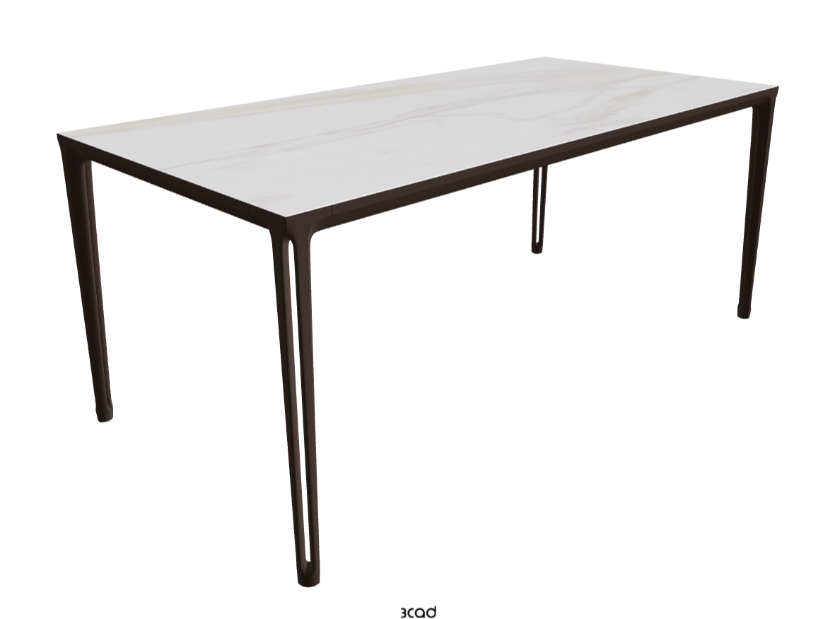 180-240x90x75h Extendible Rectangle Shaped_Matt Golden Calacatta_Bronze Embossed_Closed