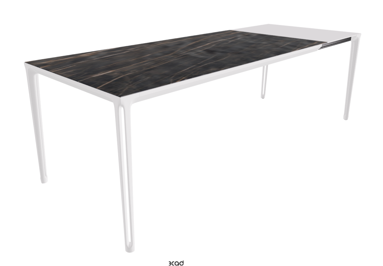 180-240x90x75h Extendible Rectangle Shaped_Matt Portoro_Pearl Embossed_Extended