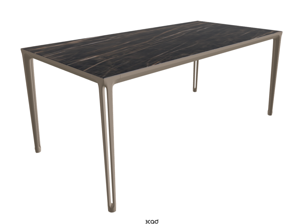 180-240x90x75h Extendible Rectangle Shaped_Glossy Portoro_Titanium Embossed_Closed