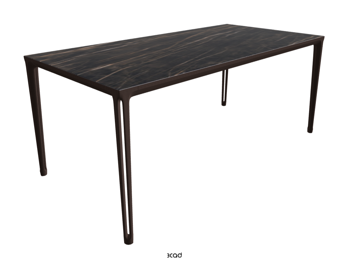 180-240x90x75h Extendible Rectangle Shaped_Glossy Portoro_Bronze Embossed_Closed