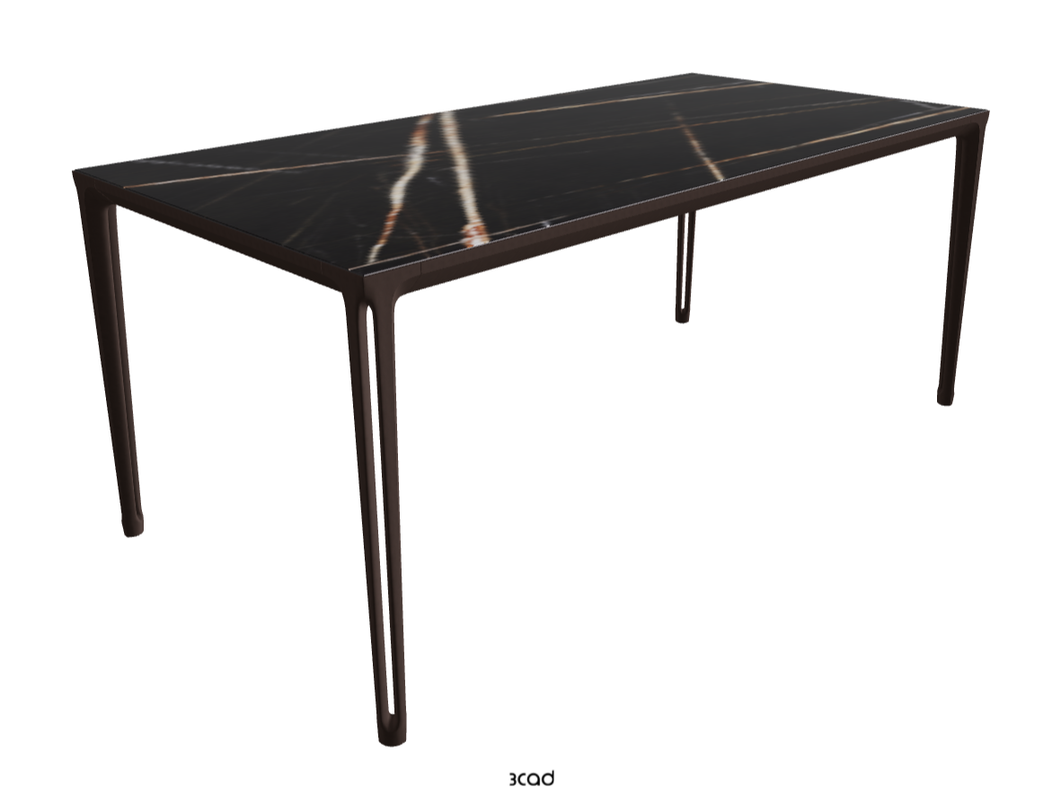 180-240x90x75h Extendible Rectangle Shaped_Glossy Sahara Noir_Bronze Embossed_Closed