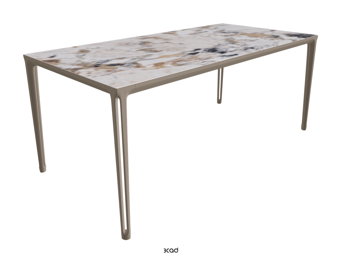 180-240x90x75h Extendible Rectangle Shaped_Makalu_Titanium Embossed_Closed