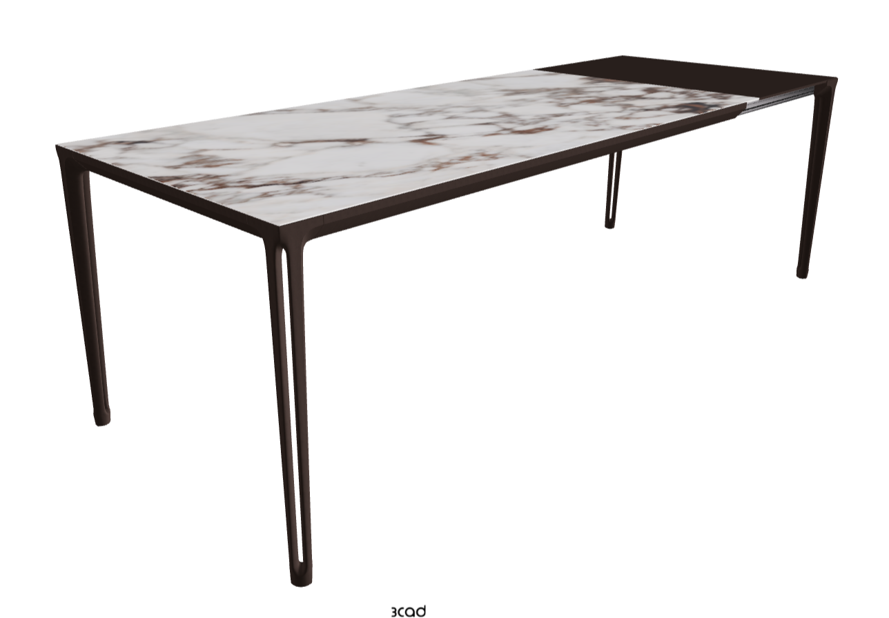 180-240x90x75h Extendible Rectangle Shaped_Breccia_Bronze Embossed_Extended