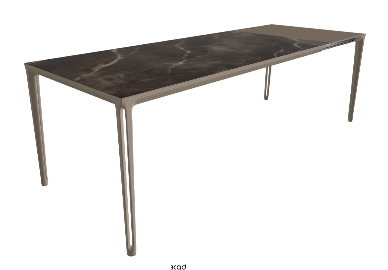 180-240x90x75h Extendible Rectangle Shaped_Andromeda_Titanium Embossed_Extended