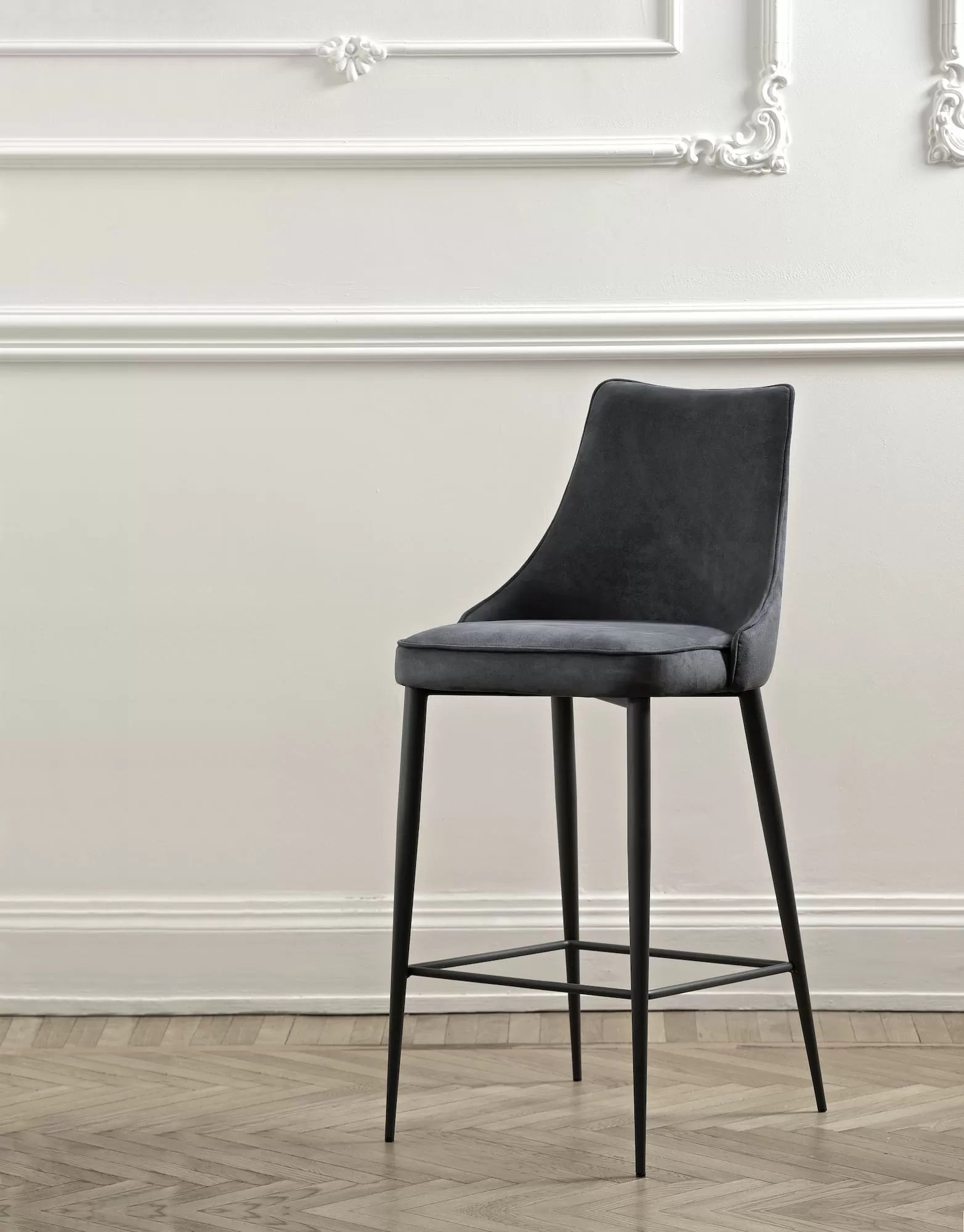 Bontempi Clara Low Barstool With Metal Frame