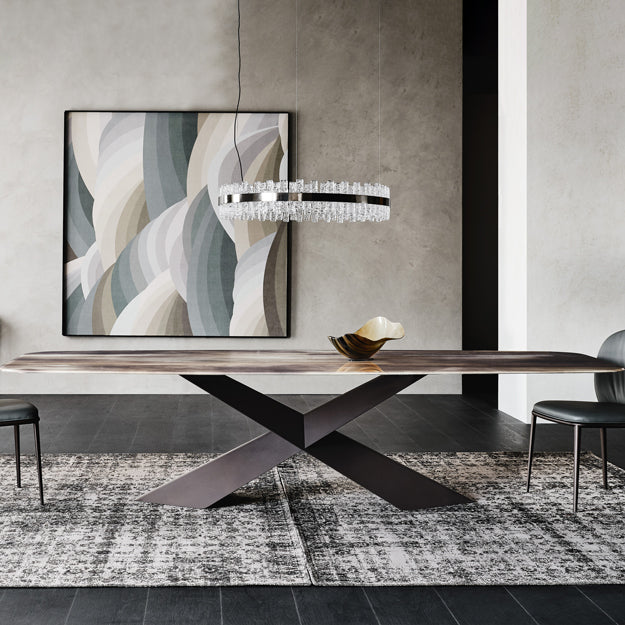 Cattelan Italia Tyron Crystalart Rectangular & Barrel-Shaped Dining Table