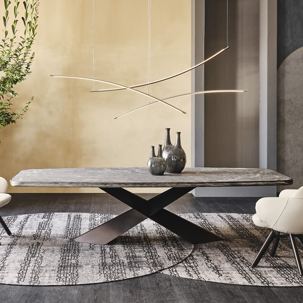 Cattelan Italia Tyron Keramik Premium Barrel-Shaped Dining Table – 300x128x74.5h