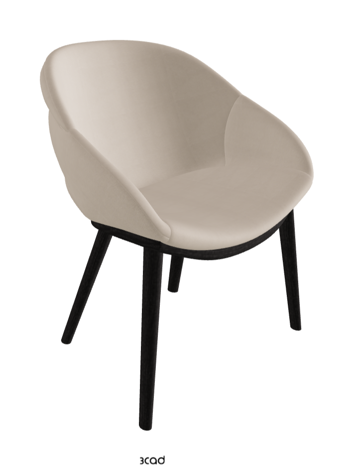 Camilla Dining Armchair_Open Pore Matt Black Ashwood_Fabric_B926