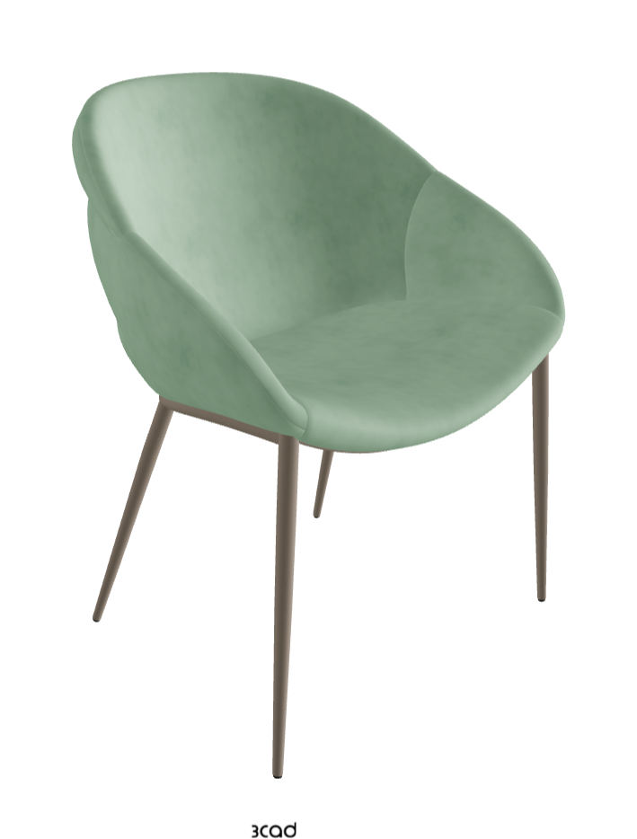 Camilla ML Dining Armchair_Titanium Embossed_Micro Nubuk_Mint