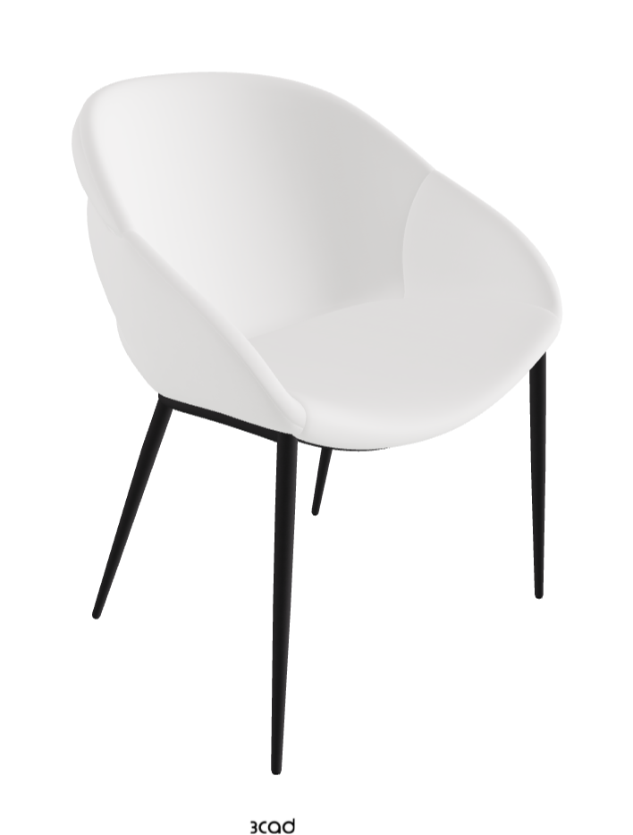 Camilla ML Dining Armchair_Black Embossed_Synthetic Leather_Bianco