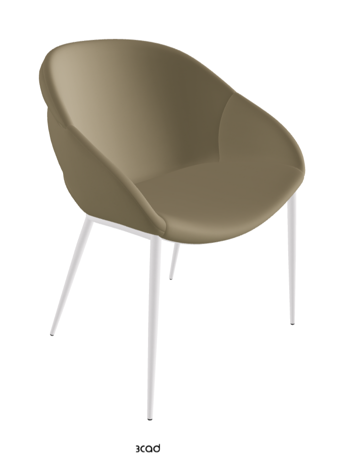 Camilla ML Dining Armchair_Pearl Embossed_Synthetic Leather_Tortora