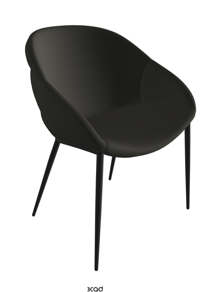 Camilla ML Dining Armchair_Black Embossed_Synthetic Leather_London