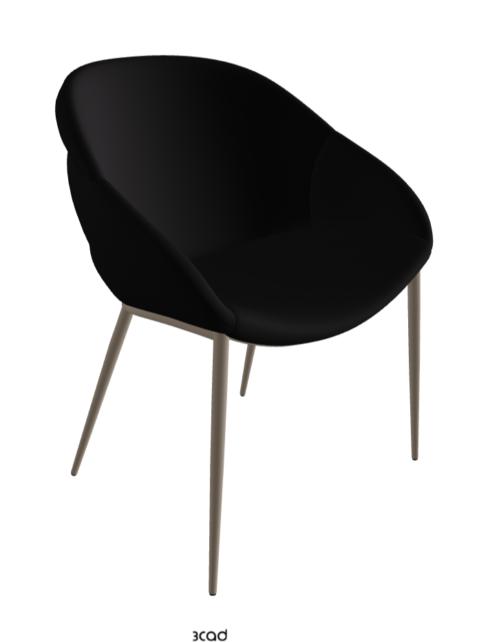 Camilla ML Dining Armchair_Titanium Embossed_Synthetic Leather_Nero