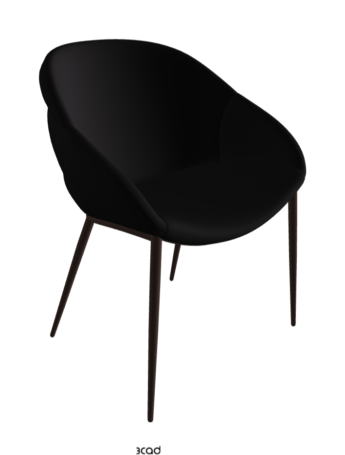 Camilla ML Dining Armchair_Bronze Embossed_Synthetic Leather_Nero