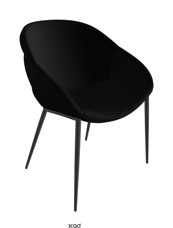 Camilla ML Dining Armchair_Graphite Embossed_Synthetic Leather_Nero