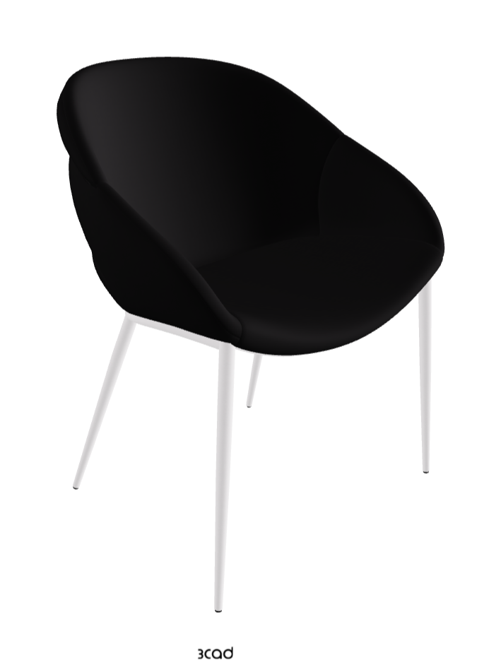 Camilla ML Dining Armchair_Pearl Embossed_Synthetic Leather_Nero