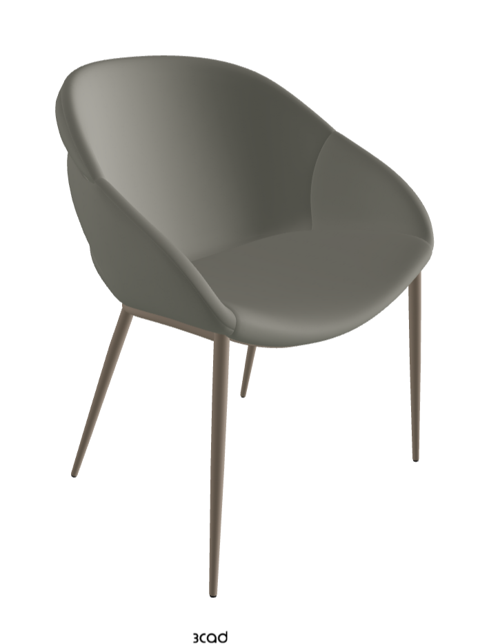 Camilla ML Dining Armchair_Titanium Embossed_Synthetic Leather_Cemento