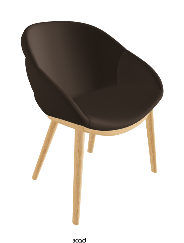 Camilla Dining Armchair_Natural Ashwood_Synthetic Leather_Marrone