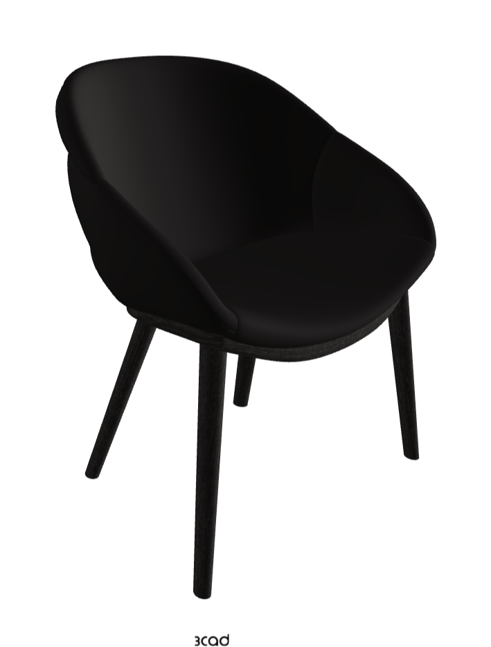 Camilla Dining Armchair_Open Pore Matt Black Ashwood_Synthetic Leather_Moka