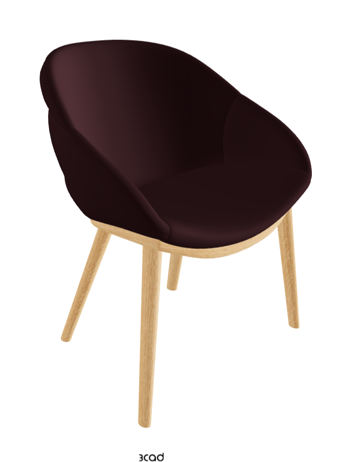 Camilla Dining Armchair_Natural Ashwood_Synthetic Leather_Bordeaux