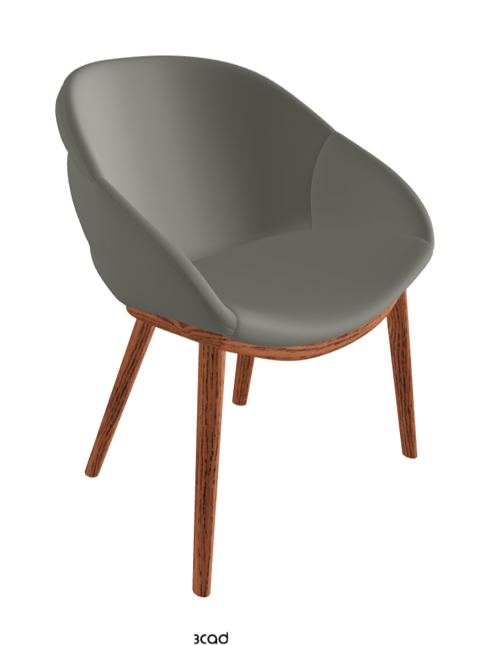 Camilla Dining Armchair_Canaletto Walnut Stained Ashwood_Synthetic Leather_Cemento