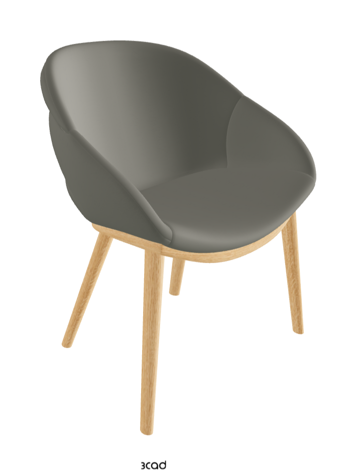 Camilla Dining Armchair_Natural Ashwood_Synthetic Leather_Cemento