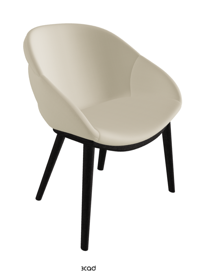 Camilla Dining Armchair_Open Pore Matt Black Ashwood_Synthetic Leather_Oyster