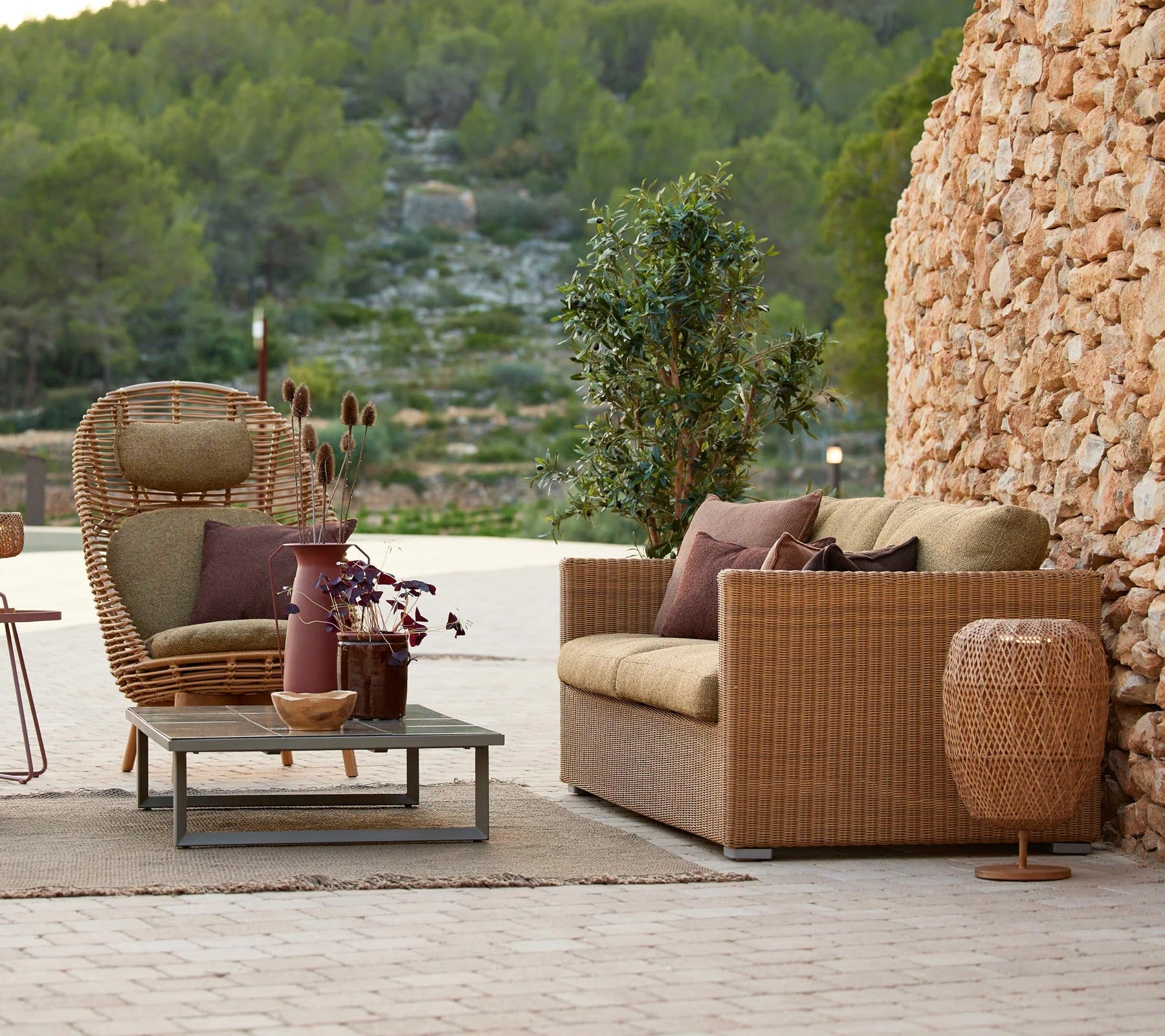 Cane-line Hive Highback Chair W/Teak Legs