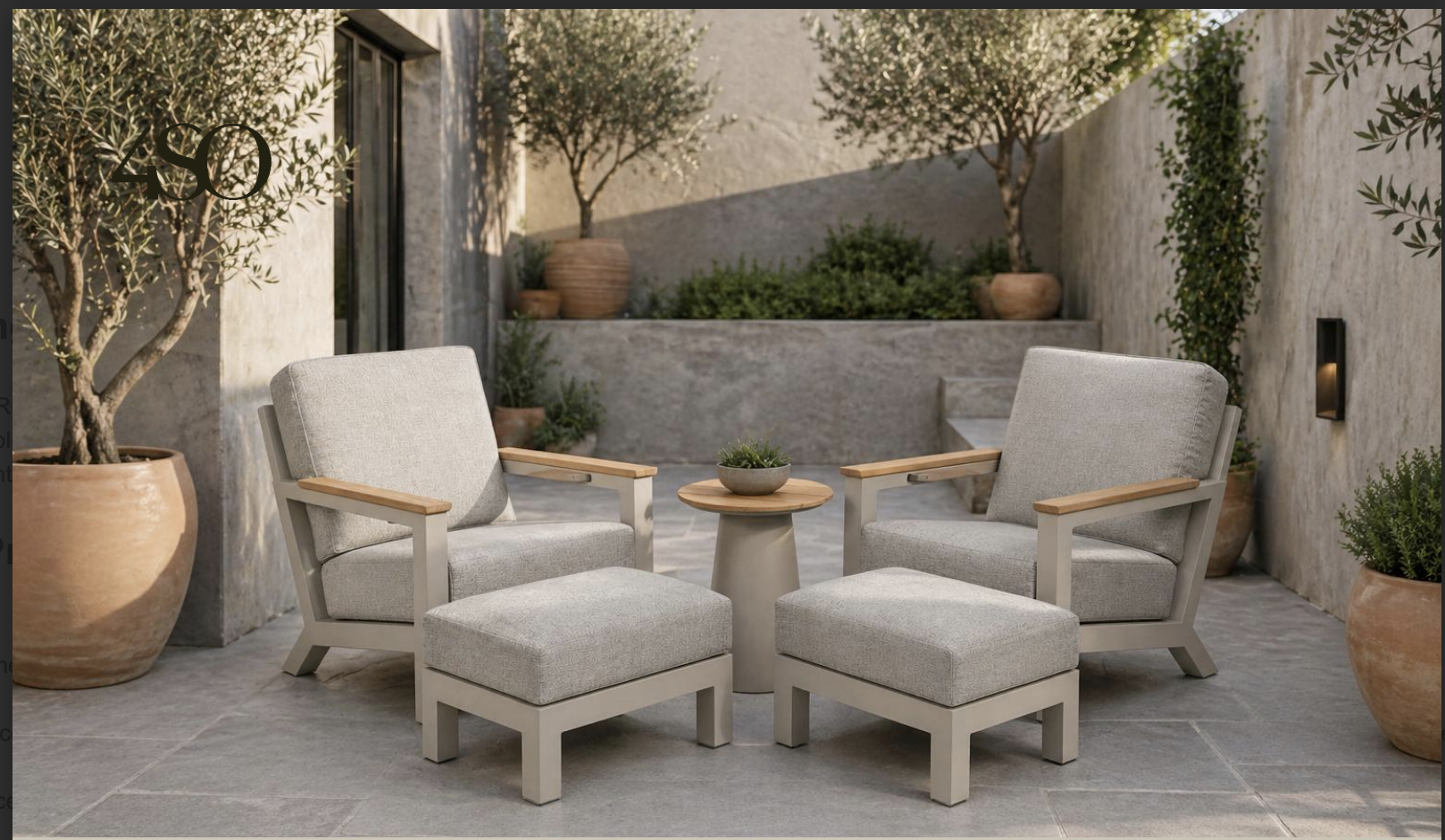 4 Seasons Outdoor Capitol 2 Recliner Set with Footstools and Demi Table