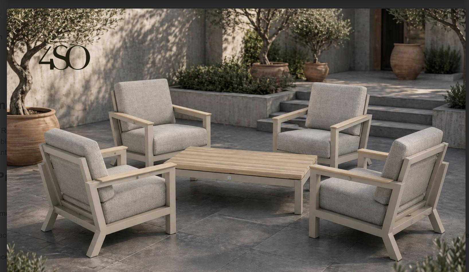 4 Seasons Outdoor Capitol 4 Seat Lounge Set with Coffee Table