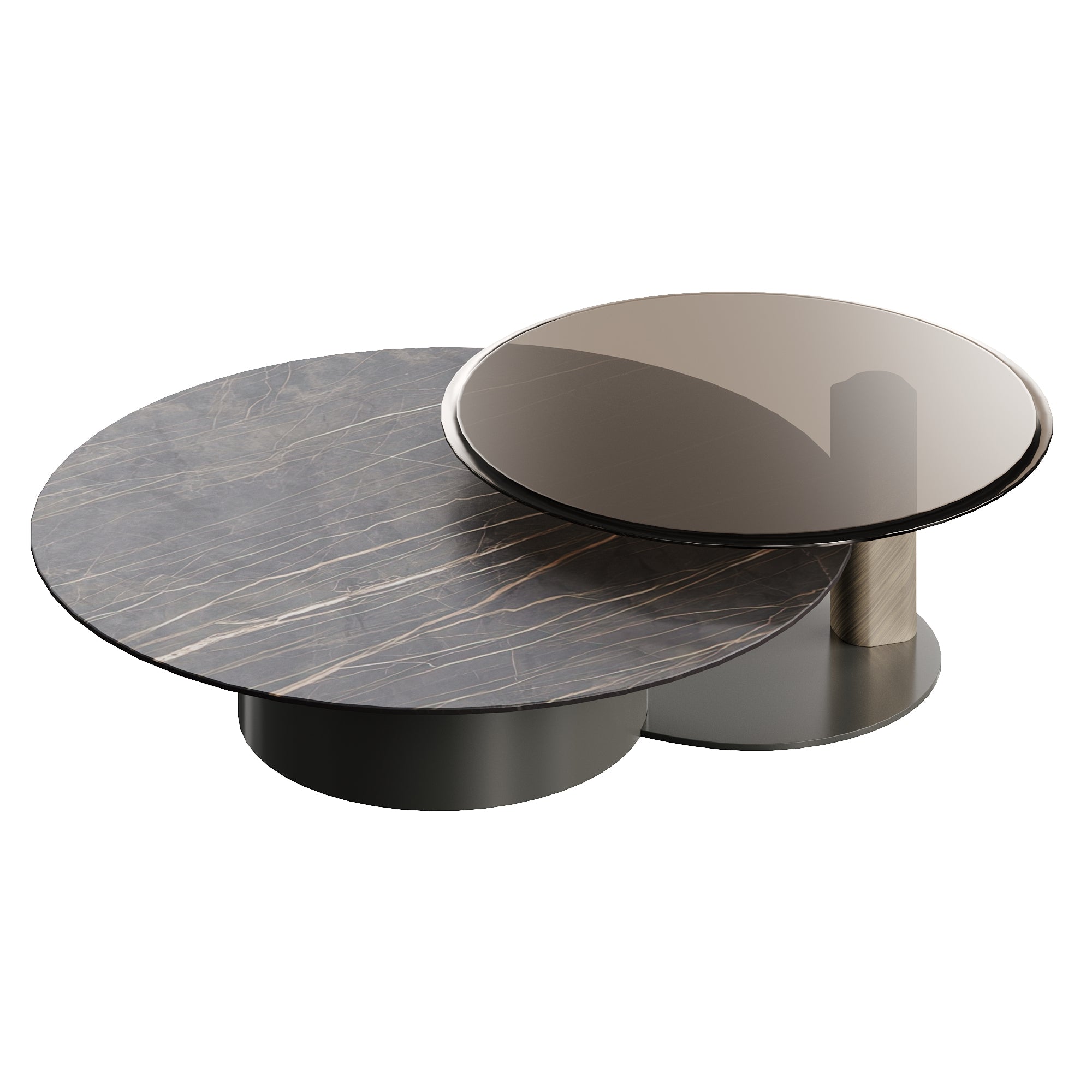 ø118/187x42h_Black Embossed_Darwin_Brushed Bronze