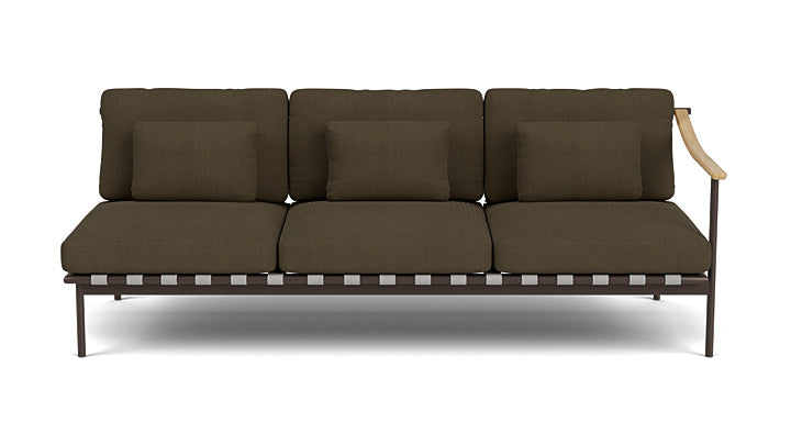 Barlow Tyrie Around Deep Seating Triple Lounge Sofa with Teak Right Arm