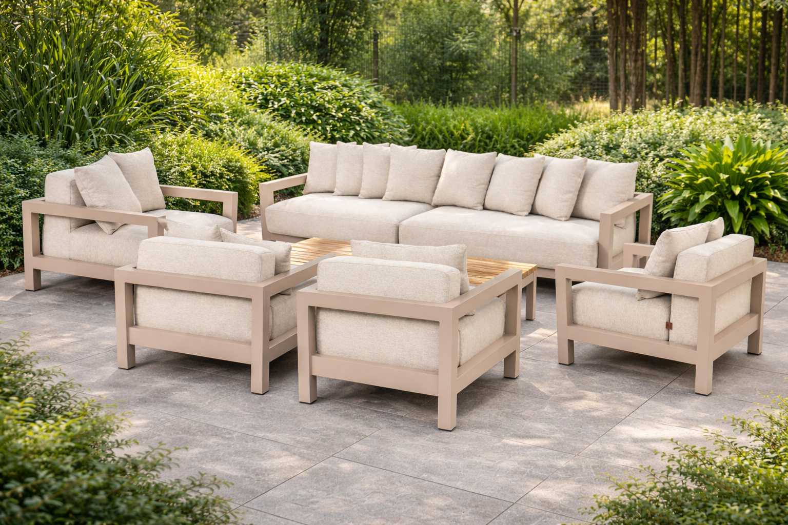 4 Seasons Outdoor Raffinato Lounge Set With Capitol Coffee Tables