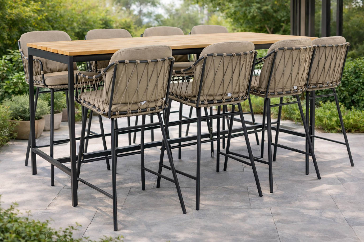 4 Seasons Outdoor Taverne And Prego 6 Seat Bar Set