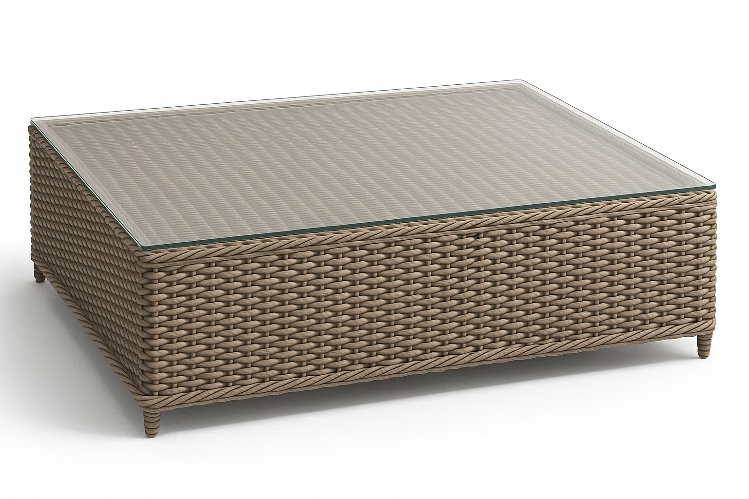 Manutti San Diego Large Footstool With Glass Top