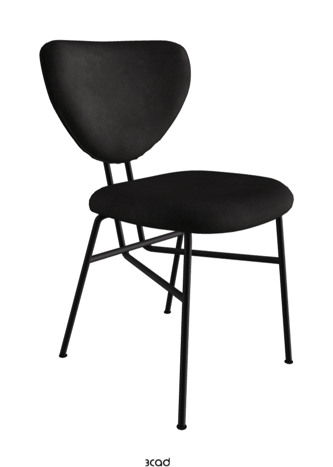 Chloe Dining Chair_Black Embossed_Micro Nubuk_Lead
