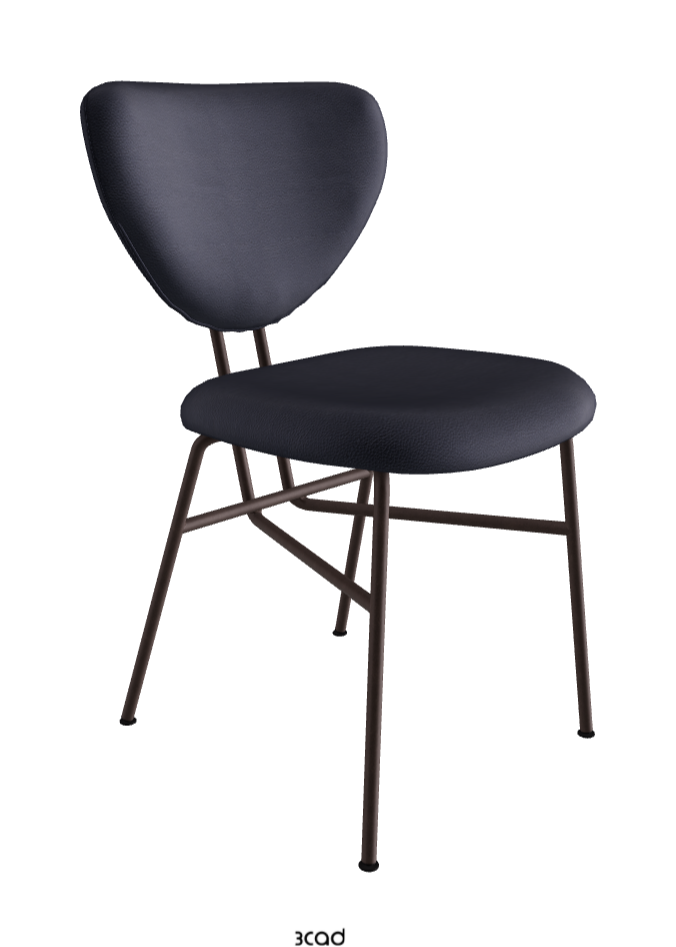 Chloe Dining Chair_Bronze Embossed_Soft Leather_Navy