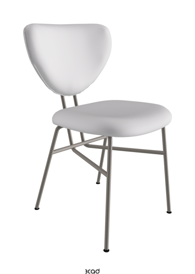 Chloe Dining Chair_Titanium Embossed_Synthetic Leather_Bianco