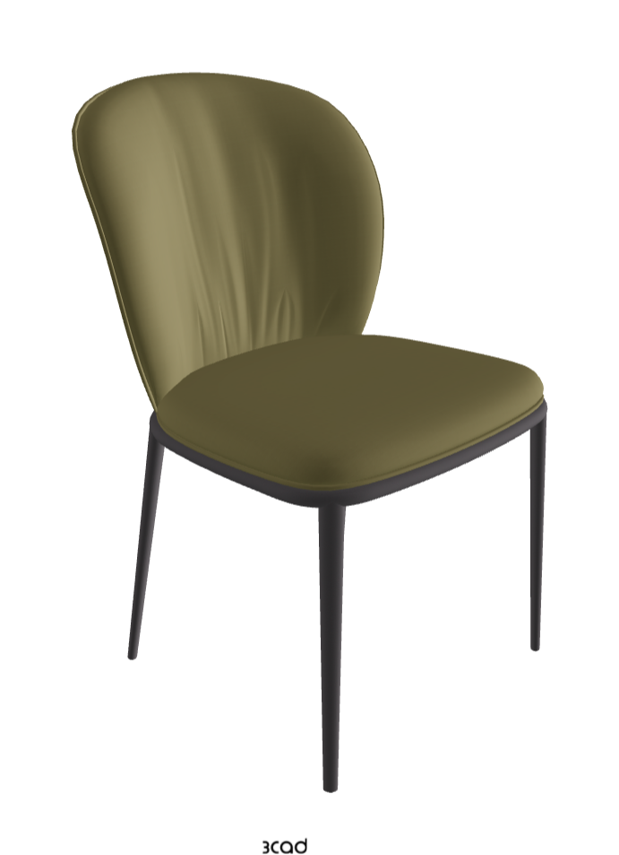 Chris ML Dining Chair_Graphite Embossed_Glove Soft Leather_Oliva