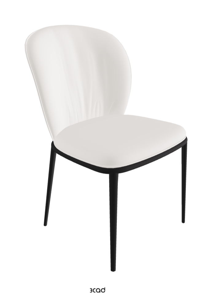 Chris ML Dining Chair_Black Embossed_Soft Leather_Oyster